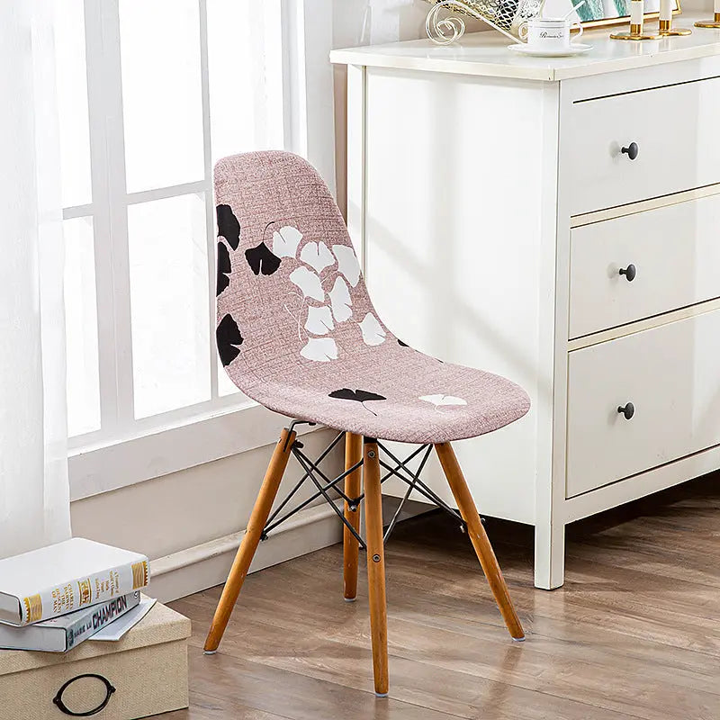 Conference Room Chair Covers Stretchable Noirelle Maple Leaf Love Coffee-Average Size Universal