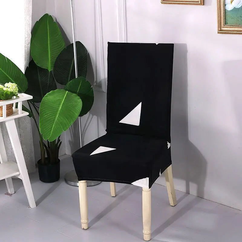 Conference Room Chair Covers Stretchable Vellune Black Triangle-Free Size