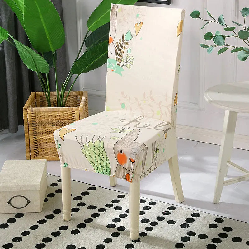Conference Room Chair Covers Stretchable Vellune Forest Rabbit New-Free Size