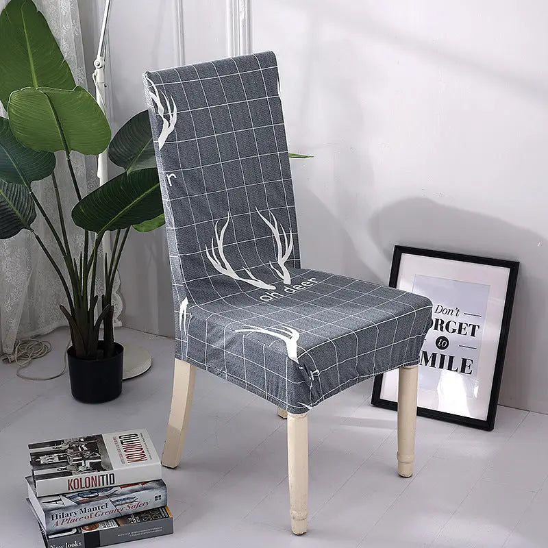 Conference Room Chair Covers Stretchable Vellune Nordic Antlers-Free Size