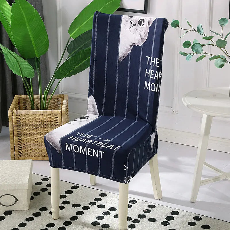 Conference Room Chair Covers Stretchable Vellune Selling Cute Cat New-Free Size