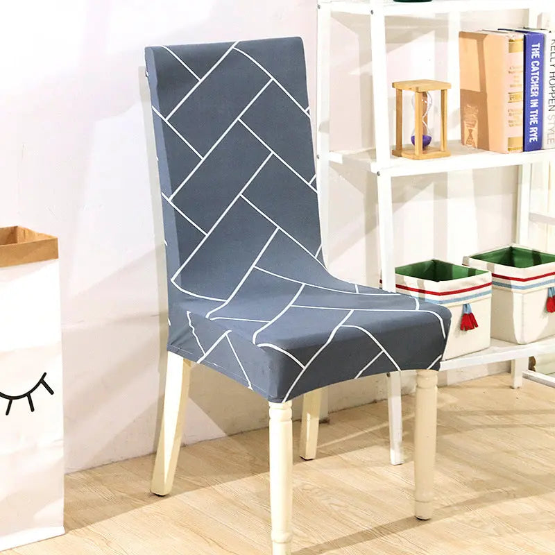 Conference Room Chair Covers Stretchable Vellune Simple Lines-Free Size