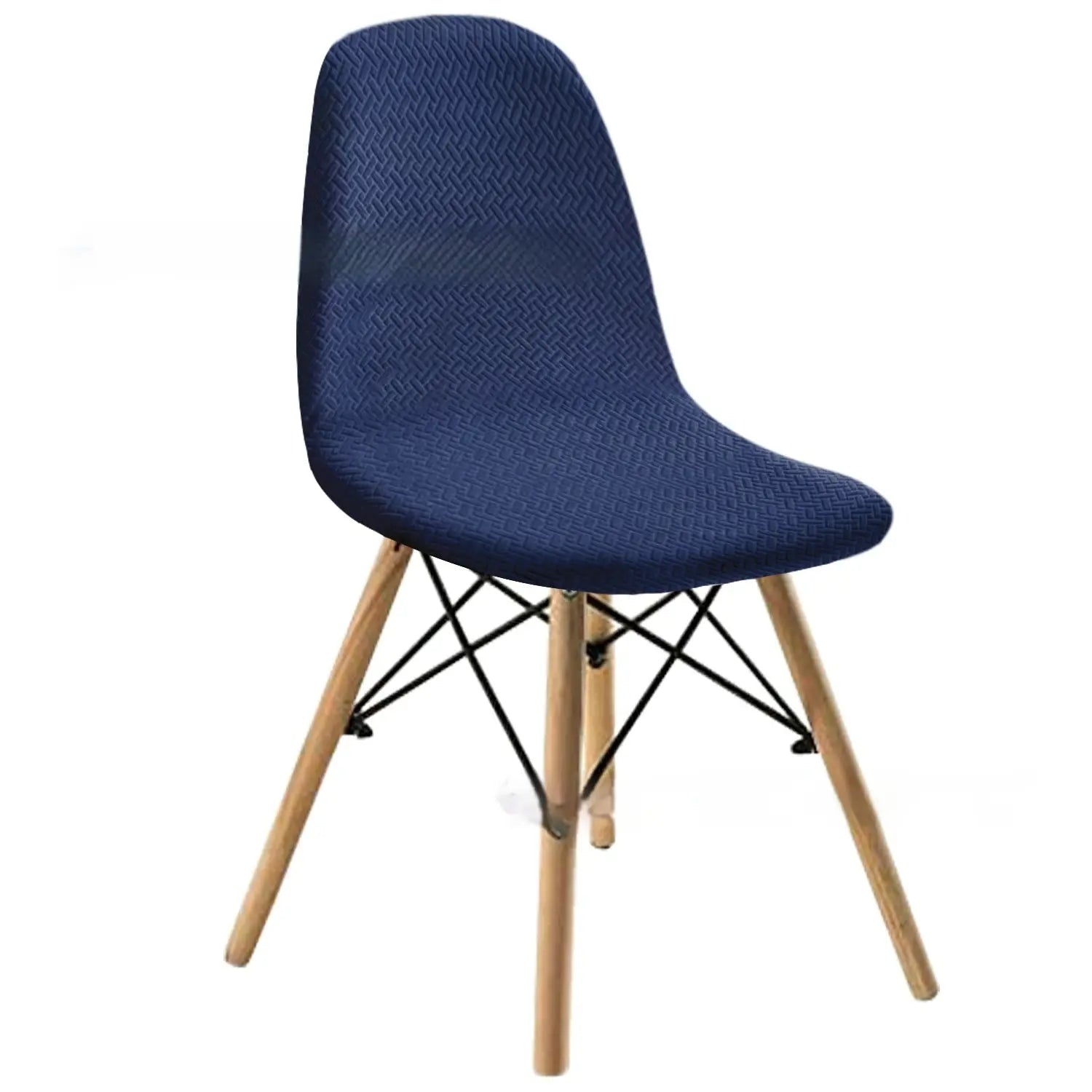 Conference Room Chair Covers Waterproof Jacquard LUMINE Navy Blue-One Size