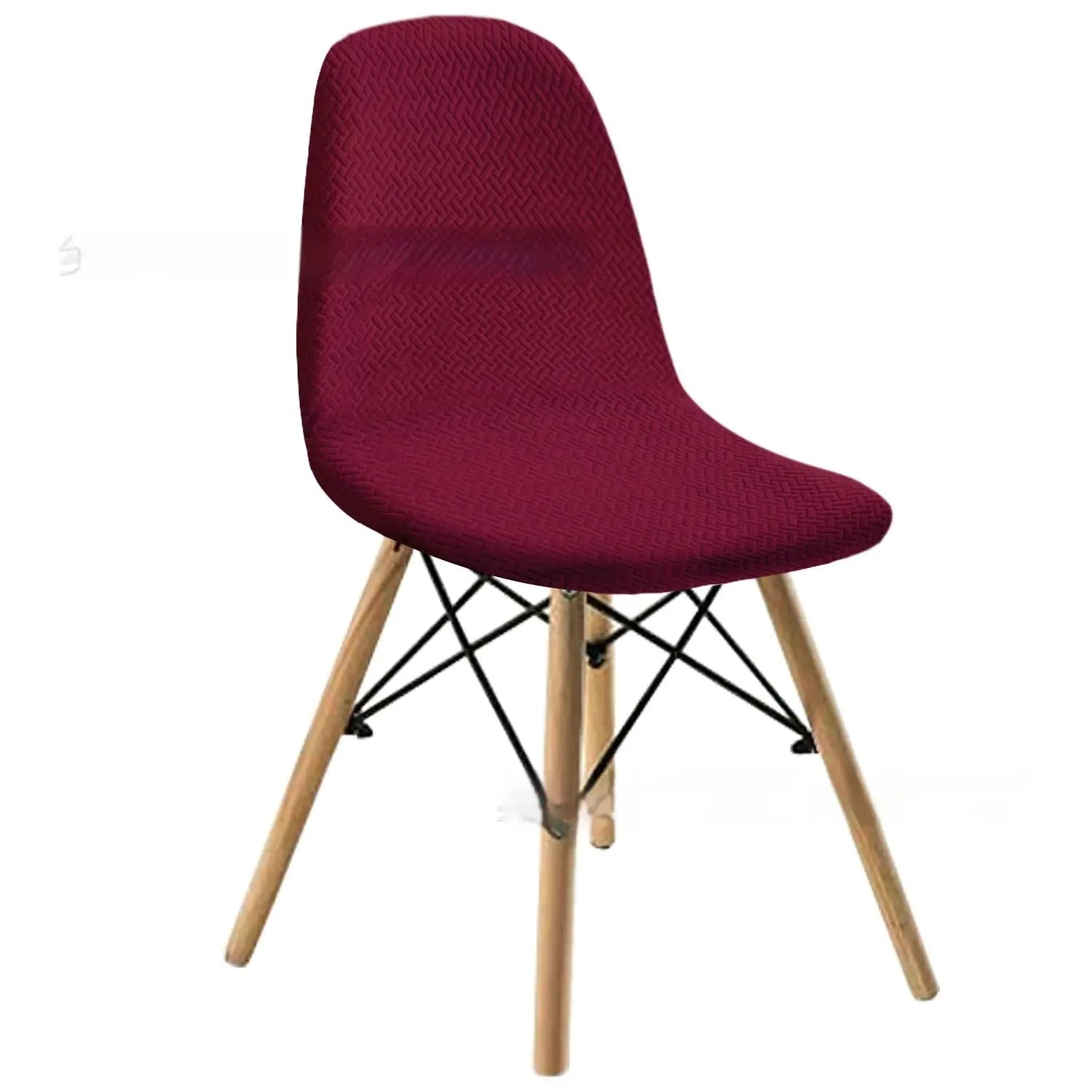 Conference Room Chair Covers Waterproof Jacquard LUMINE Wine Red-One Size