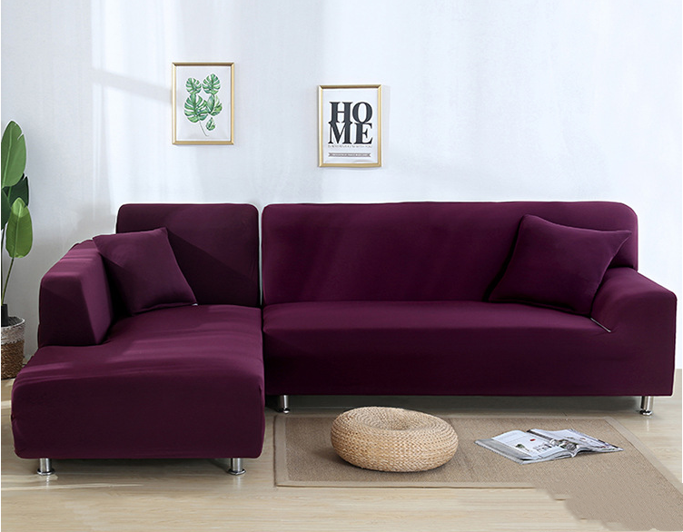Corner Sofa Cover Stretch-Fit Élastie Bean Paste-B