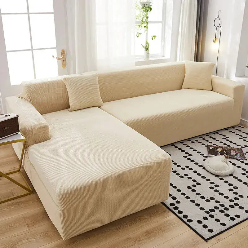 Corner Sofa Cover Stretch Minimalist ELIORA Mustard Yellow-L Code