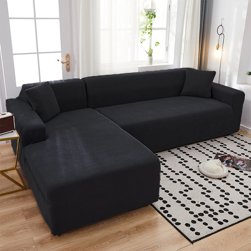 Corner Sofa Cover Stretch Minimalist LUMIÈRE Interstellar Black-S Code