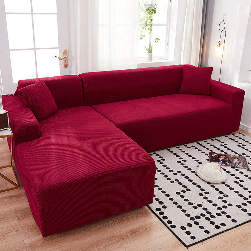 Corner Sofa Cover Stretch Minimalist LUMIÈRE Lafite Red-S Code