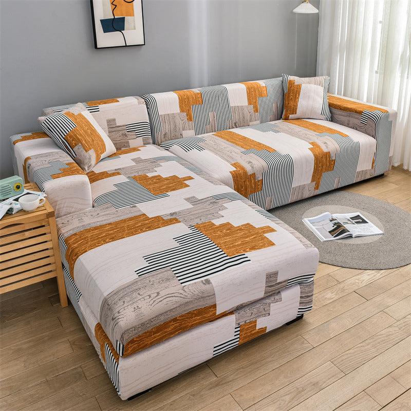 Corner Sofa Cover Stretch Pet-Friendly Liorée Building Blocks-Single Seat