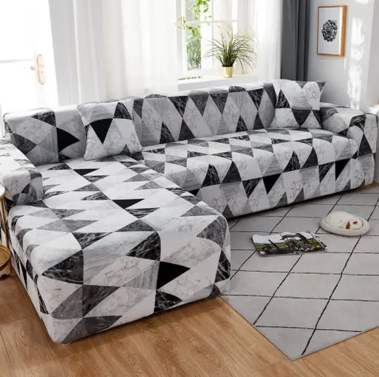 Corner Sofa Cover Stretchable Dotvie Marble Geometry-145x185cm 2Seat