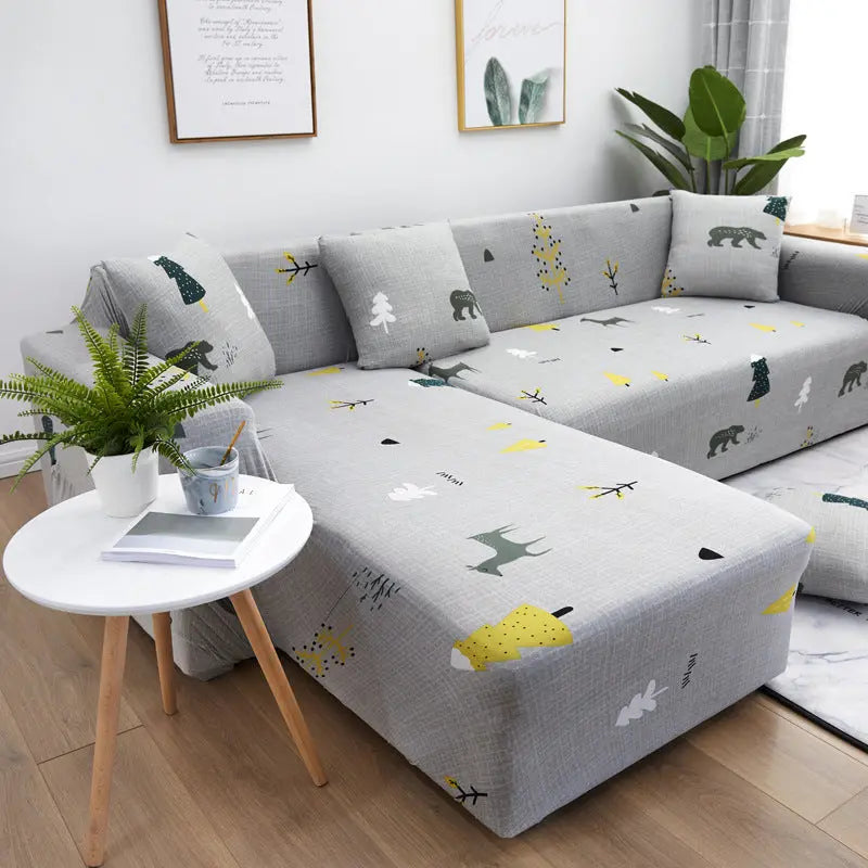 Corner Sofa Cover Stretchable Elivane 7 color-Three people