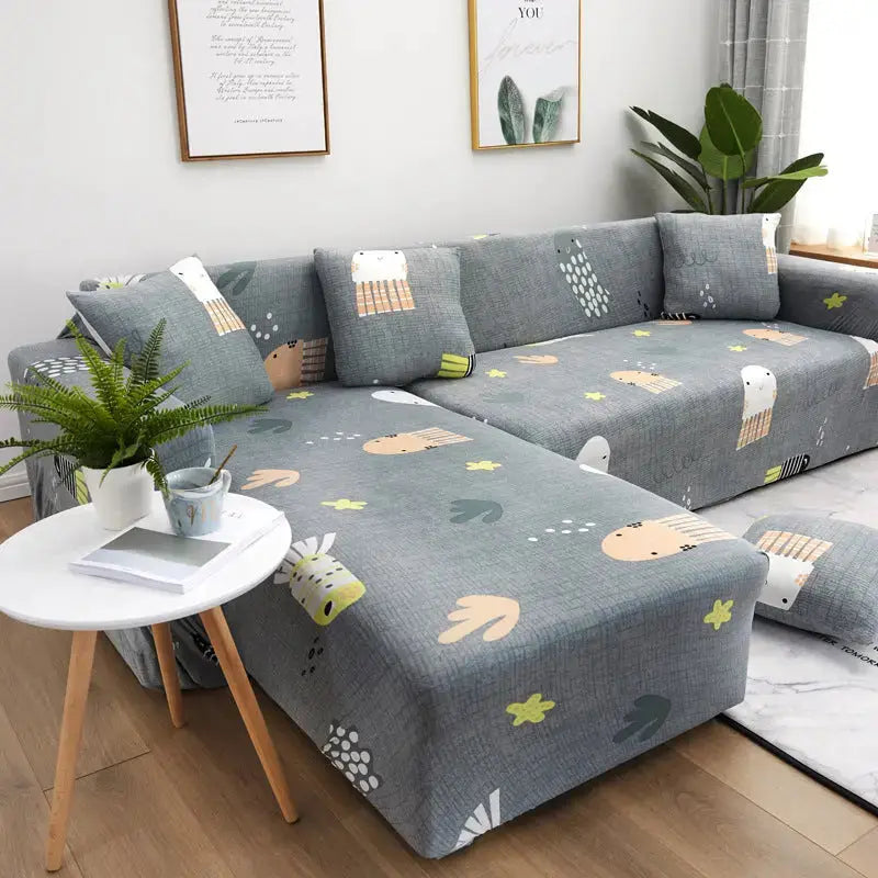 Corner Sofa Cover Stretchable Elivane 9 color-Three people