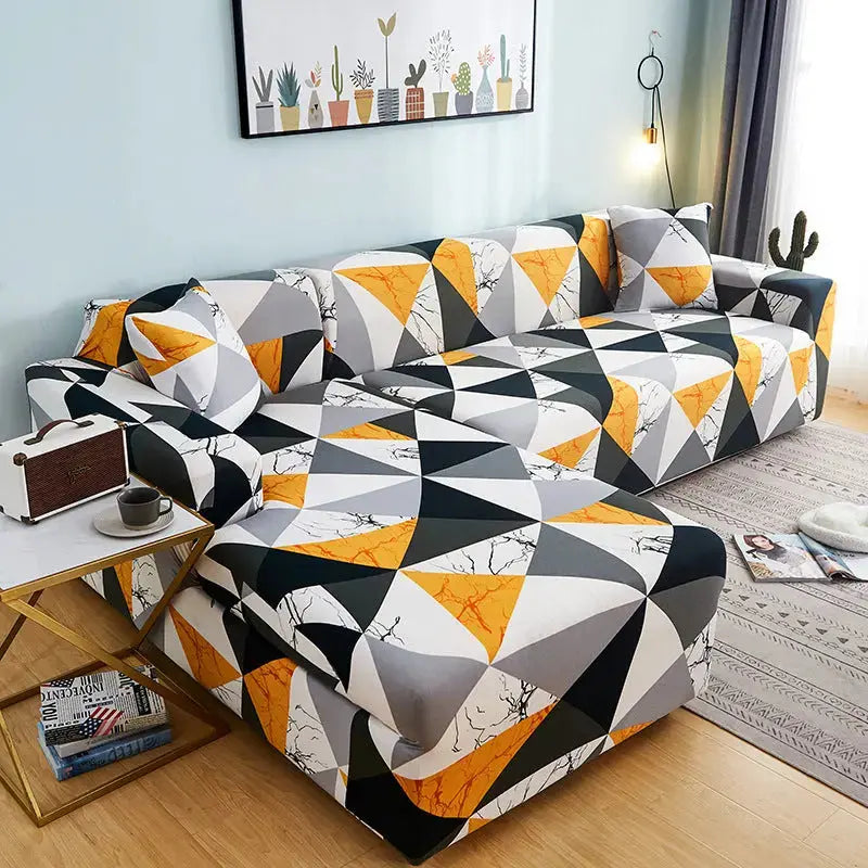 Corner Sofa Cover Stretchable Elivane ZR4-Four people