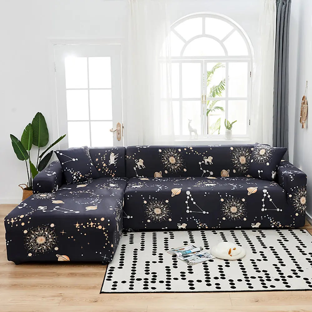 Corner Sofa Cover Stretchable Geo VIONNE B-235 300