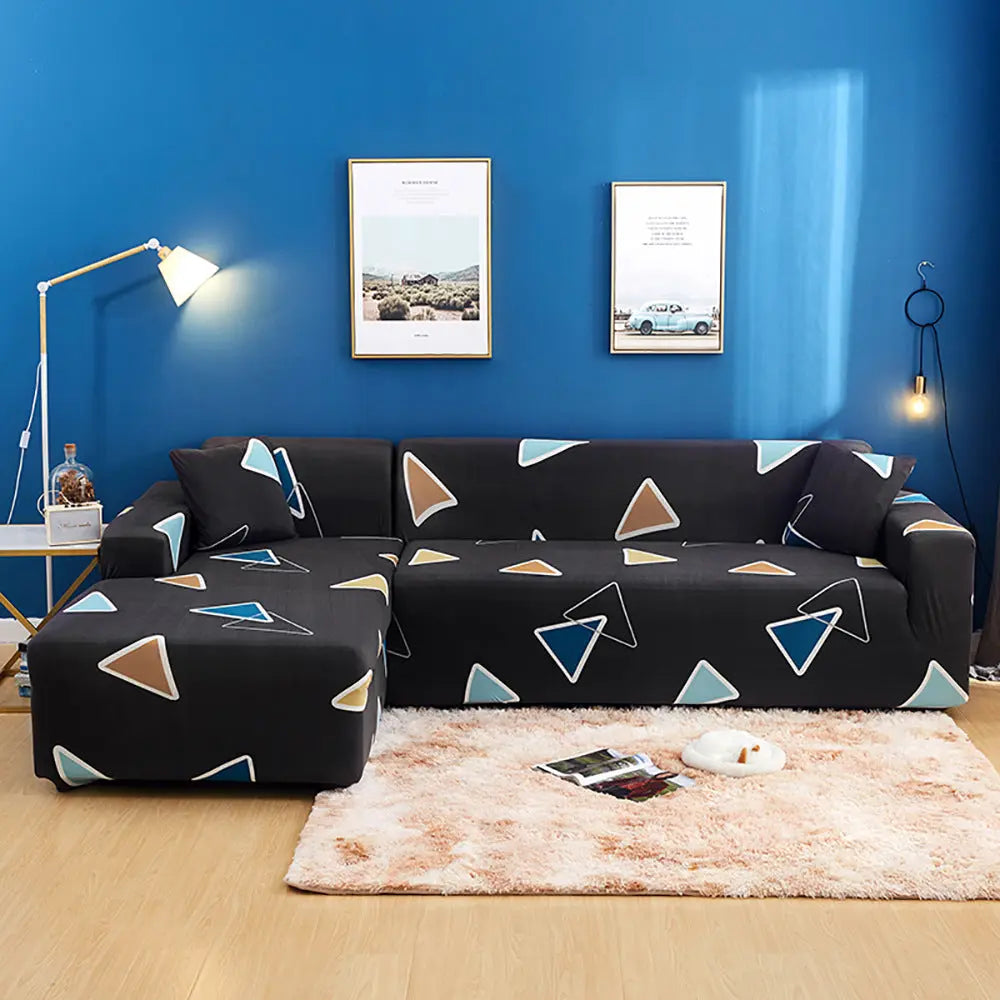 Corner Sofa Cover Stretchable Geo VIONNE E-190 230