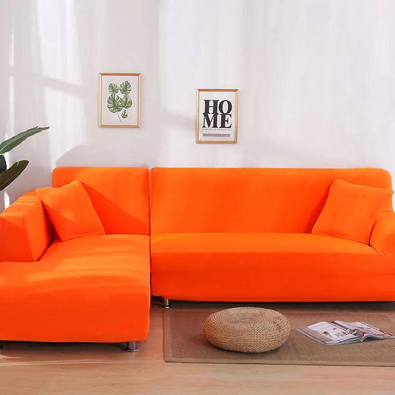 Corner Sofa Cover Stretchable LUMIÈRE Orange-E