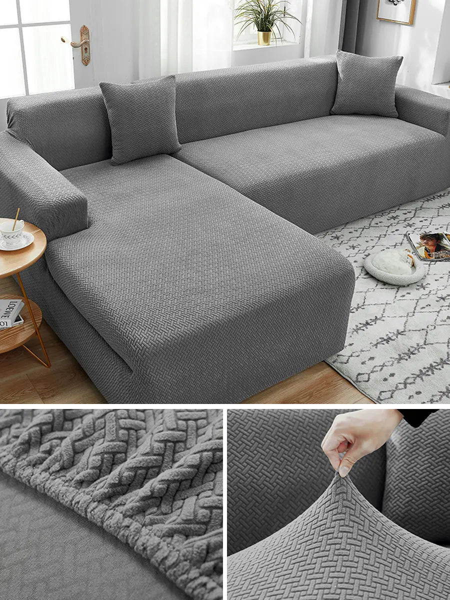 Corner Sofa Cover Stretchable Modern ELORIN Style C-Small