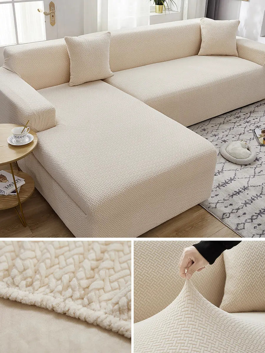 Corner Sofa Cover Stretchable Modern ELORIN Style Q-Extra Large