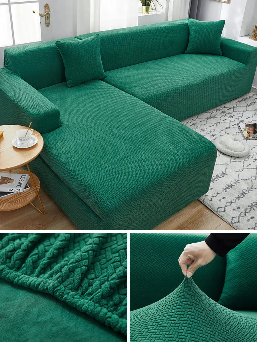 Corner Sofa Cover Stretchable Modern ELORIN Style T-Small