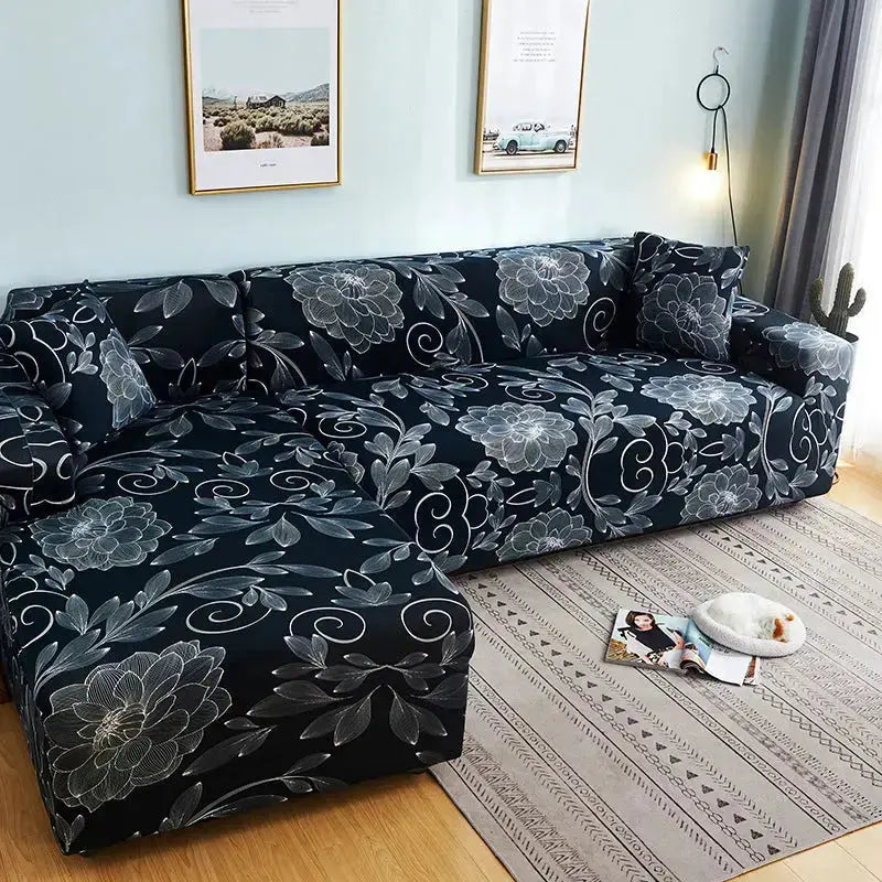 Corner Sofa Cover Stretchable Modern LUMERA Ancient Rhyme-Three