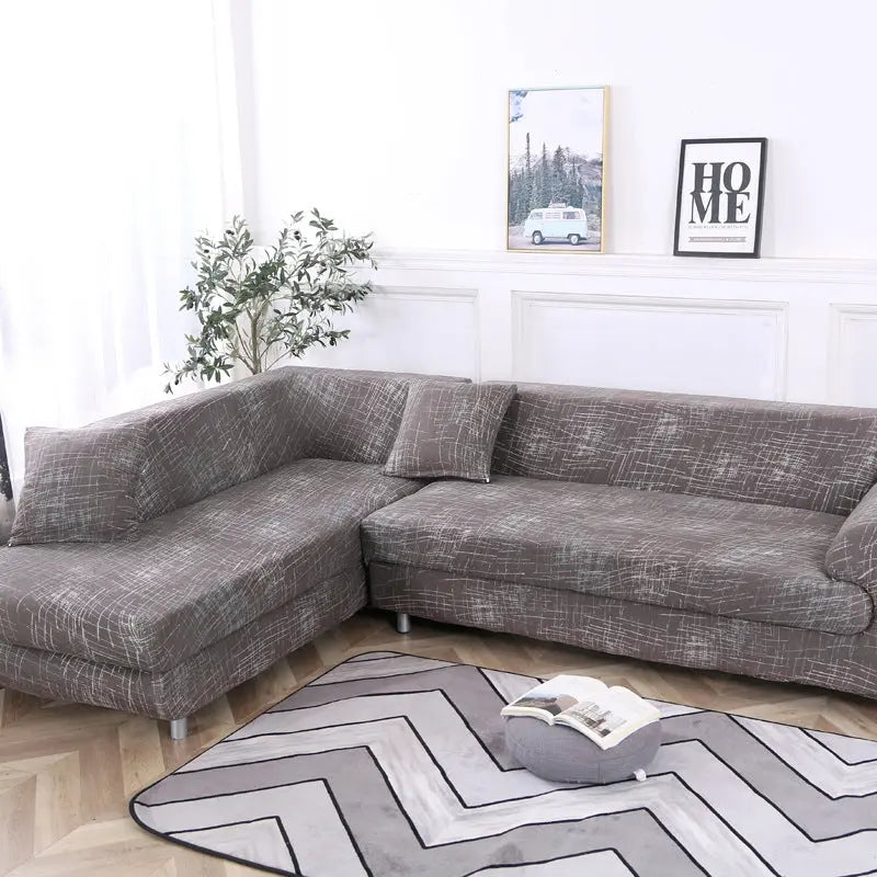 Corner Sofa Cover Stretchable Modern LUMERA Nordic Style-2pillowcases