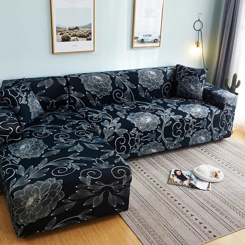 Corner Sofa Cover Stretchable Modern LUMIELA Ancient Rhyme-Single