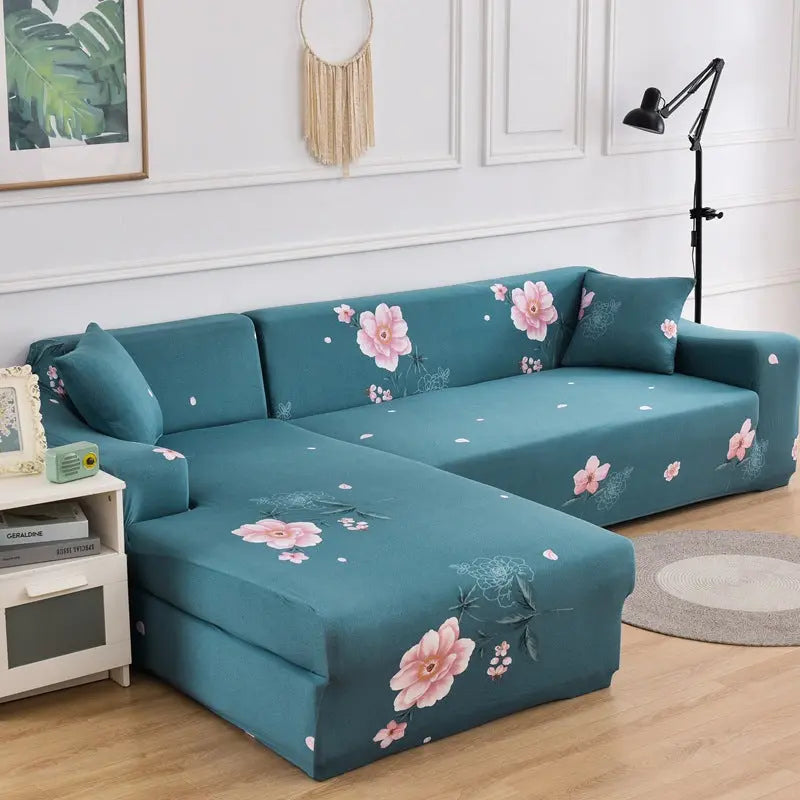 Corner Sofa Cover Stretchable Pet-Friendly LUMIELA Blue-Individual