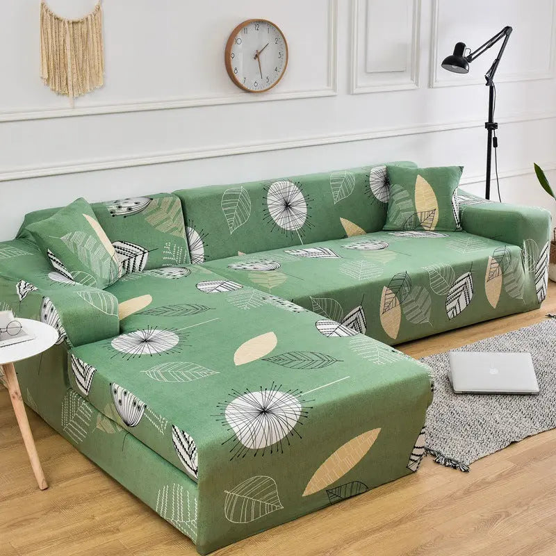 Corner Sofa Cover Stretchable Pet-Friendly LUMIELA Green-Double