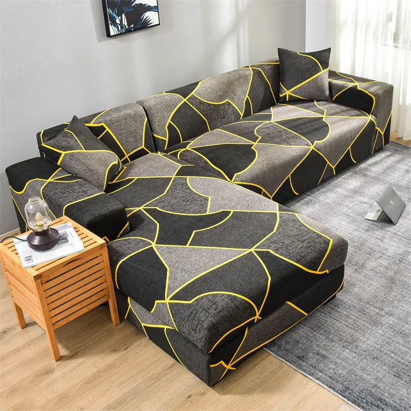 Corner Sofa Cover Stretchable Pet-Friendly LUMIERA Bill-Three person Seats