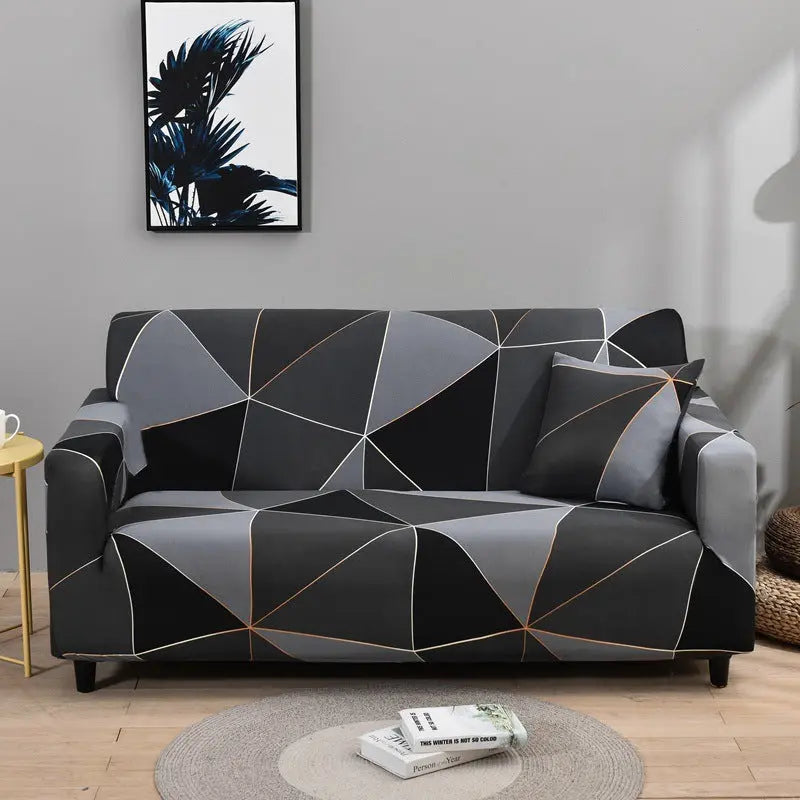 Corner Sofa Cover Stretchable Pet-Friendly LUMIERA Black Side SJ-Three person Seats