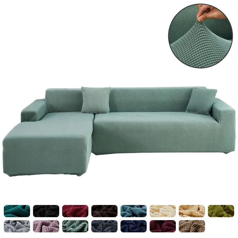 Corner Sofa Cover Stretchable Pet-Friendly LUMIERA Blue-High elasticityfive positions