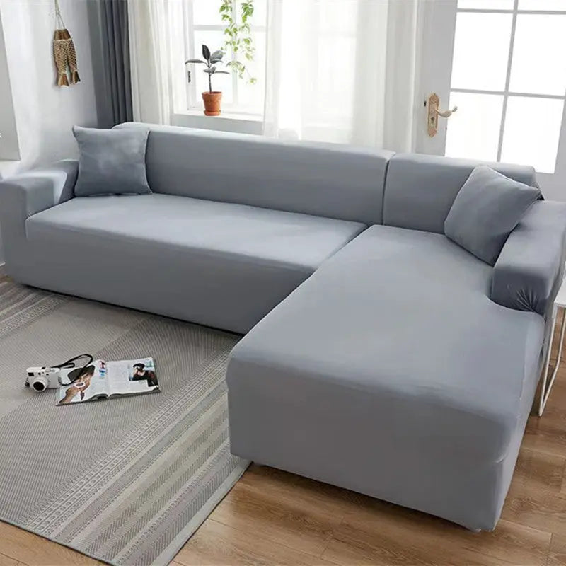 Corner Sofa Cover Stretchable Pet-Friendly LUMIERA Grey-145to185 Grey