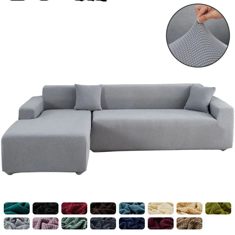 Corner Sofa Cover Stretchable Pet-Friendly LUMIERA Light Grey-High elasticitysingle positio