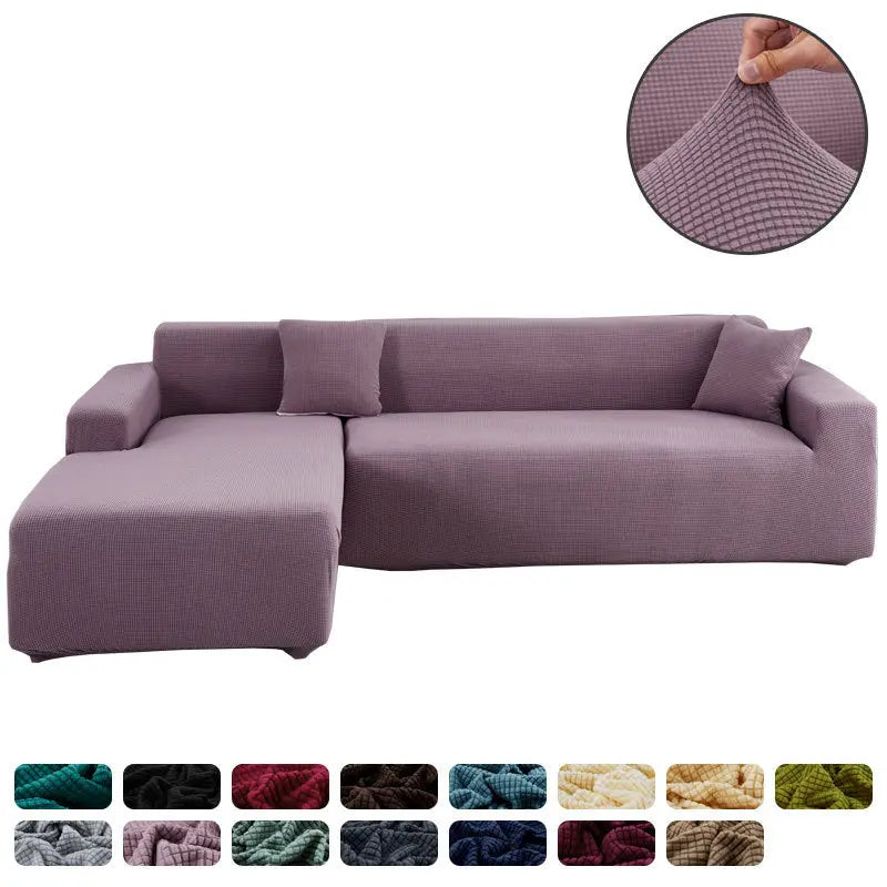Corner Sofa Cover Stretchable Pet-Friendly LUMIERA Light Purple-High elasticitythree persons