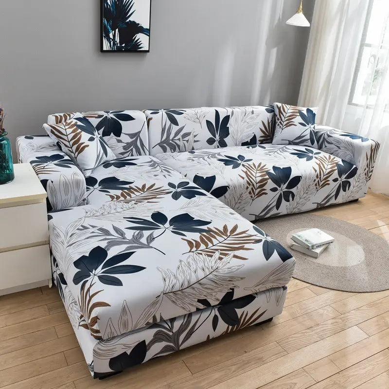 Corner Sofa Cover Stretchable Pet-Friendly LUMIERA Maple Leaf-Single Seat