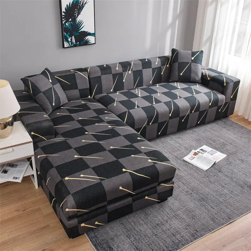 Corner Sofa Cover Stretchable Pet-Friendly LUMIERA Meteor-Three person Seats