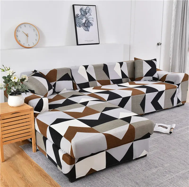 Corner Sofa Cover Stretchable Pet-Friendly LUMIERA Mocha SJL-Three person Seats