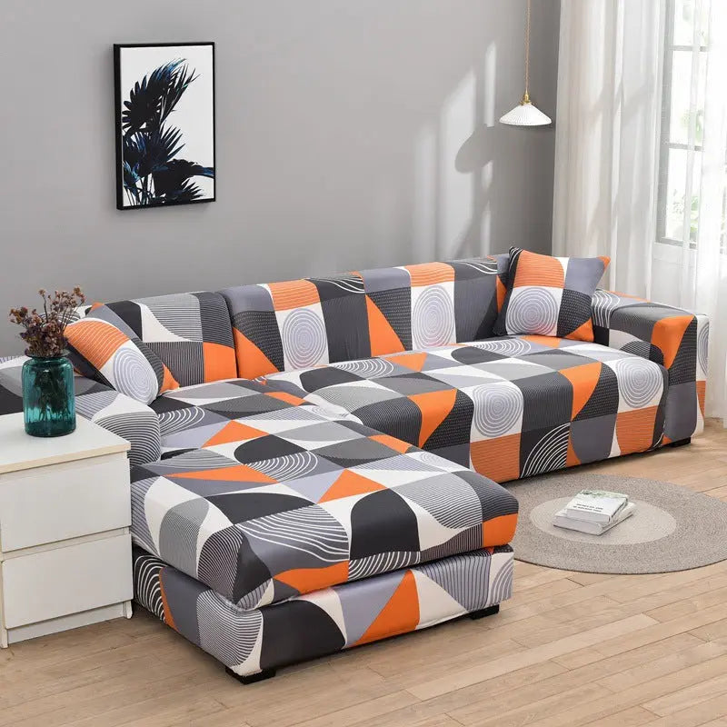 Corner Sofa Cover Stretchable Pet-Friendly LUMIERA Semicircle-Three person Seats