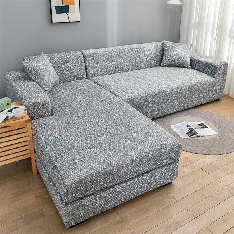 Corner Sofa Cover Stretchable Pet-Friendly LUMIERA Wool Pattern-Single Seat