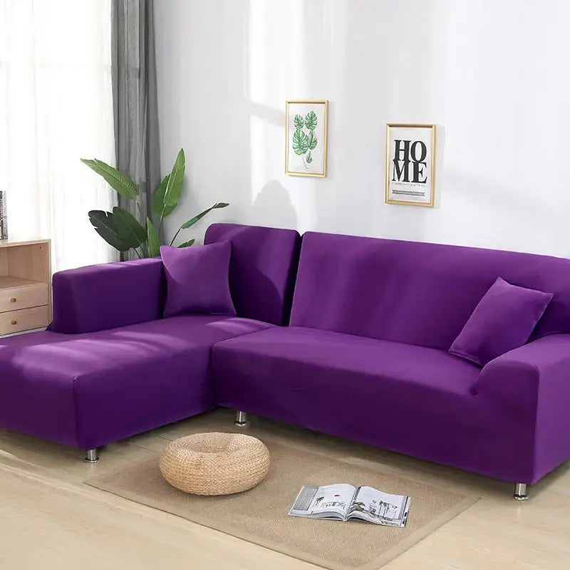 Corner Sofa Cover Stretchable Pet-Friendly LUMIÈRE Purple-A