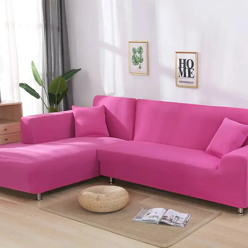 Corner Sofa Cover Stretchable Pet-Friendly LUMIÈRE Rose Red-D