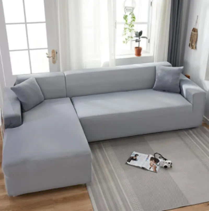 Corner Sofa Cover Stretchable Pet-Friendly LUMINEA Soot-235to310cm