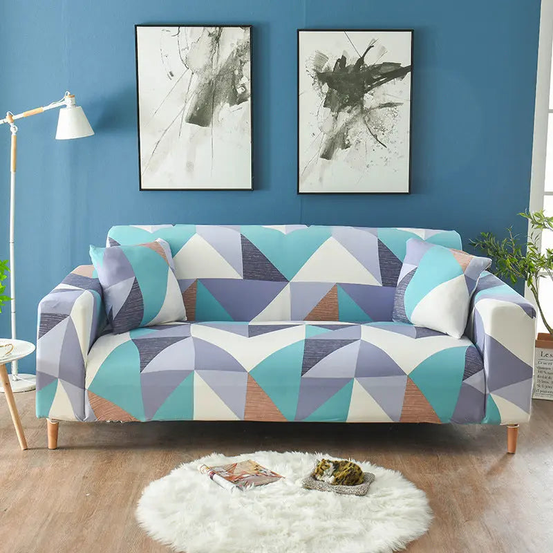 Corner Sofa Cover Stretchable Pet-Friendly LUMIEL L-2seat 2pillowcase