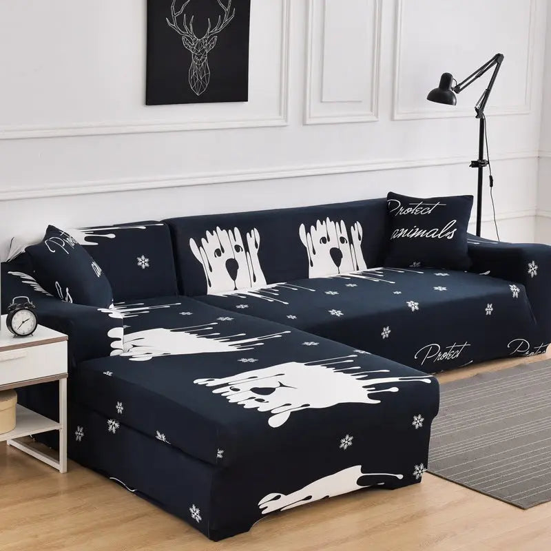 Corner Sofa Cover Stretchable Pet-Friendly LUMIELA Bear-Three people