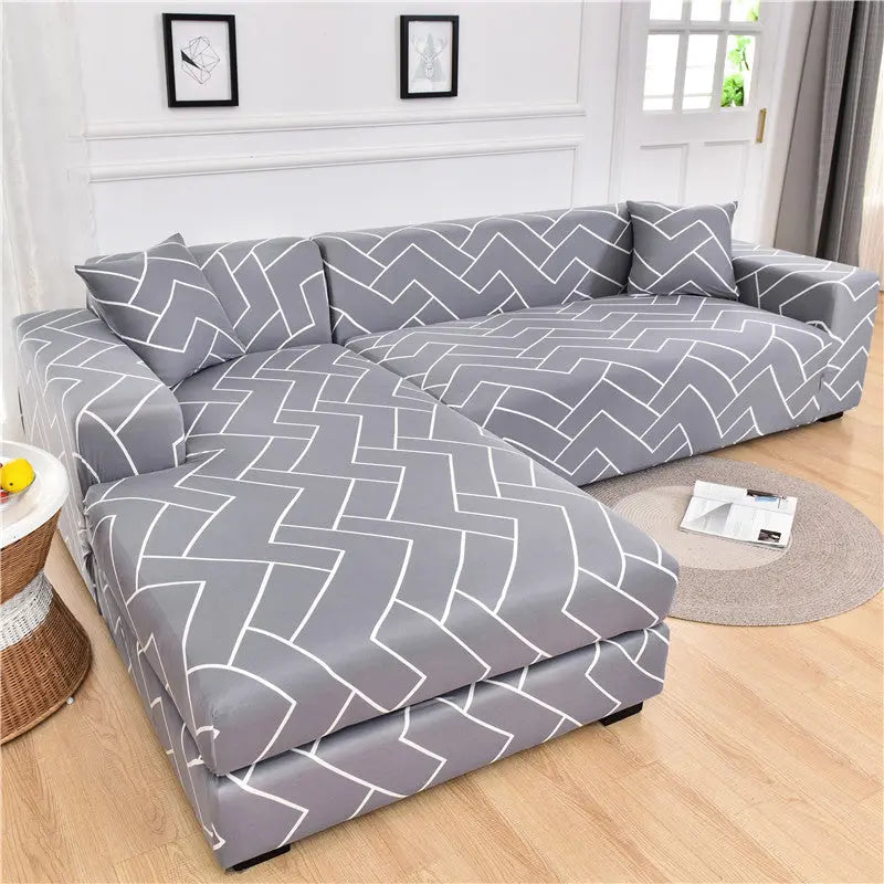 Corner Sofa Cover Stretchable Pet-Friendly LUMIELA Grey Z-Individual