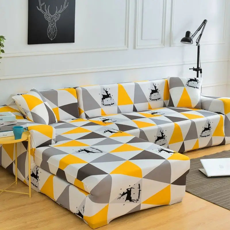 Corner Sofa Cover Stretchable Pet-Friendly LUMIELA Triangle-Three people