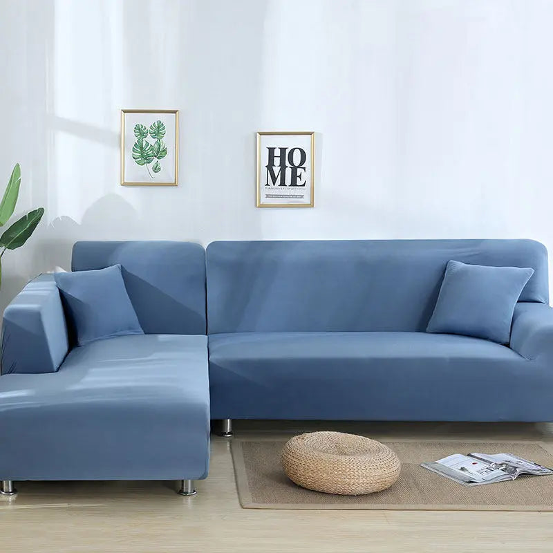 Corner Sofa Cover Stretchable Pet-Friendly LUMIÈRE Blue-E