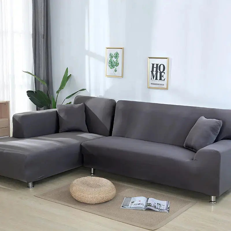 Corner Sofa Cover Stretchable Pet-Friendly LUMIÈRE Grey-B