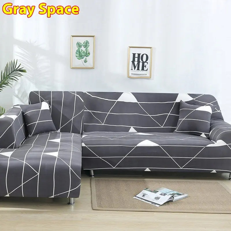 Corner Sofa Cover Stretchable Solenne Gray Space-235x300cm