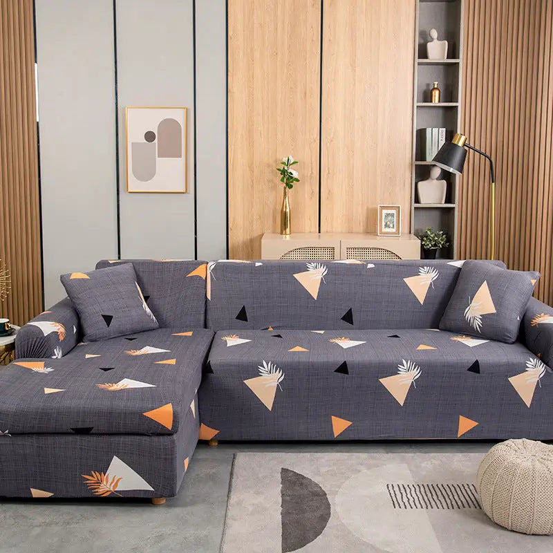 Corner Sofa Cover Stretchable Solenne Modern Triangle-185x230cm